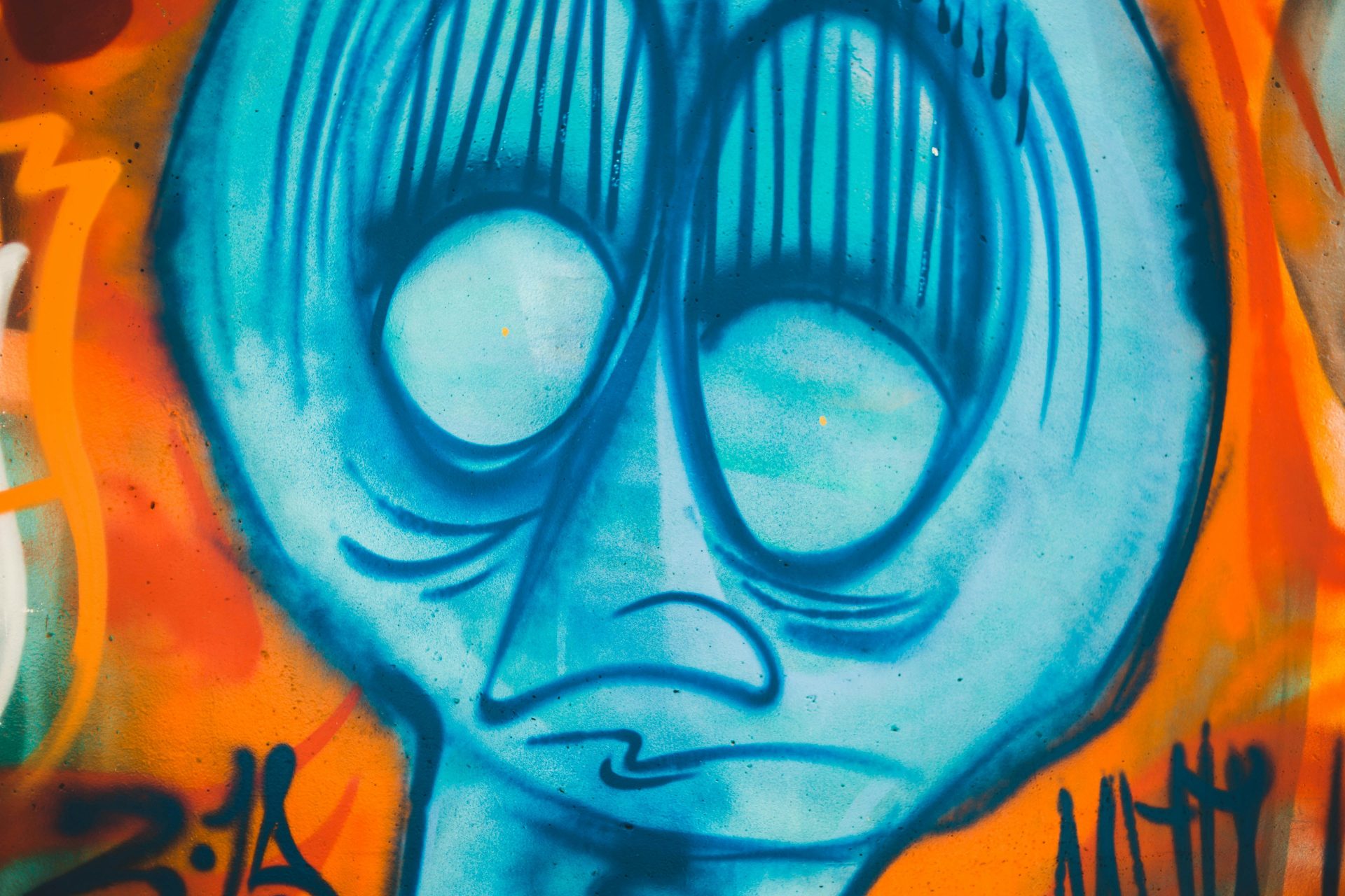 peinture abstraite bleue et rouge